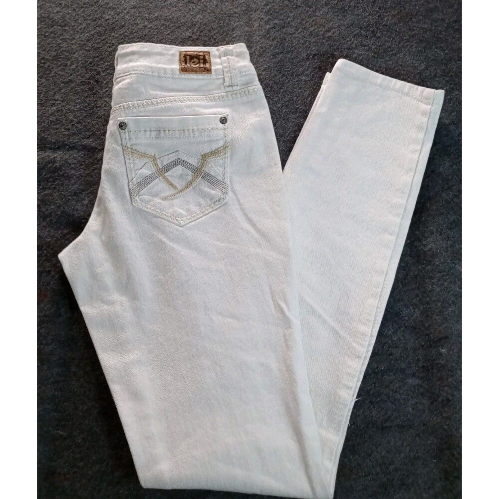 LEI Ashley Low Rise Skinny Jeans Womens Size 3 Regular White Denim Stretch